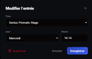 Calendrier de parution